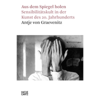 Buchcover: Aus dem Spiegel holen von Antje von Graevenitz. Ein Schwarz-Weiß-Foto einer Person, die ihr Gesicht mit den Händen bedeckt.