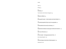 Inhalt einer Publikation mit Kapiteln zu Themen wie Konzeptuelle Sounds, postkonzeptuelle Kunst und deren Dekonstruktion. Die Seiten umfassen Danksagungen, einen Prolog, sowie verschiedene Abschnitte über künstlerische Postkarten und multimediale Projekte. Es gibt auch Verweise auf spezifische Werke und theoretische Ansätze, die in den jeweiligen Kapiteln behandelt werden. Der Text endet mit ei...