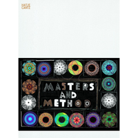 Das Cover von Masters and Method zeigt den Titel in einer handgezeichneten Schrift auf schwarzem Grund, umgeben von einem Gitter aus bunten, spirographartigen Kreismustern.