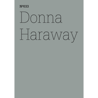 Ein minimalistisches Cover in Salbeigrün mit schwarzer, dünner Serifenschrift: Nº033, Donna Haraway.