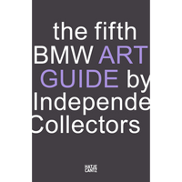 Das Cover des fünften BMW Art Guide von Independent Collectors mit weißer und helllila Schrift auf dunkelgrauem Grund.