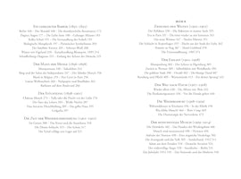 Das Inhaltsverzeichnis eines Buches in deutscher Sprache, angeordnet in zwei Spalten auf weißem Hintergrund. Die Kapitelüberschriften sind mit Jahreszahlen und Seitenzahlen versehen.