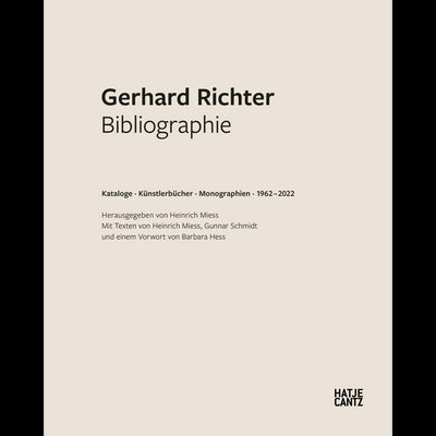 Cover Gerhard Richter. Bibliographie