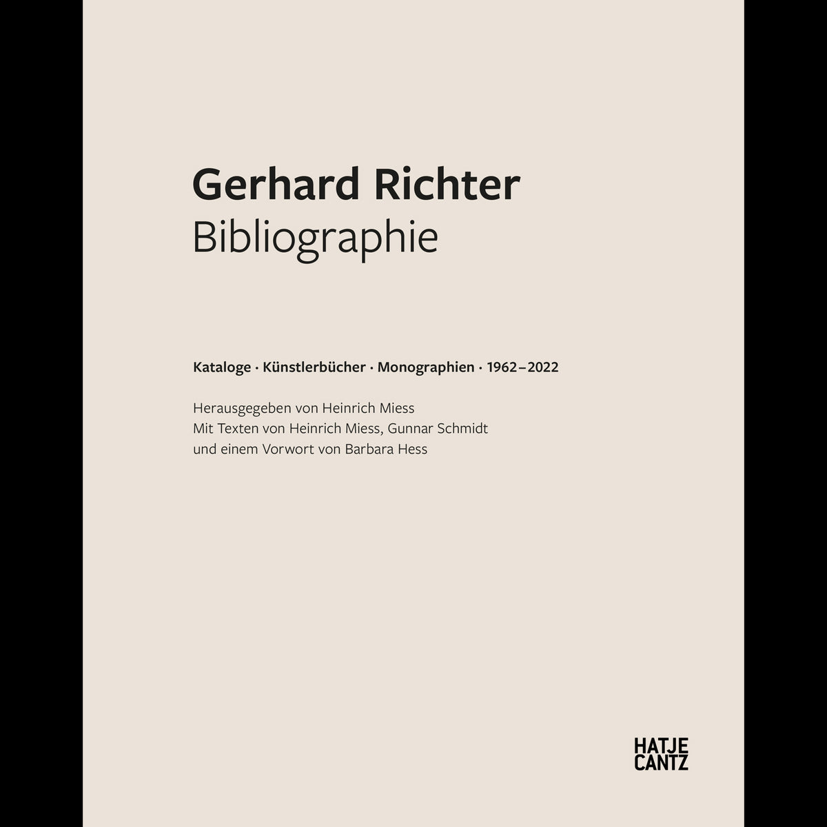 Coverbild Gerhard Richter. Bibliographie